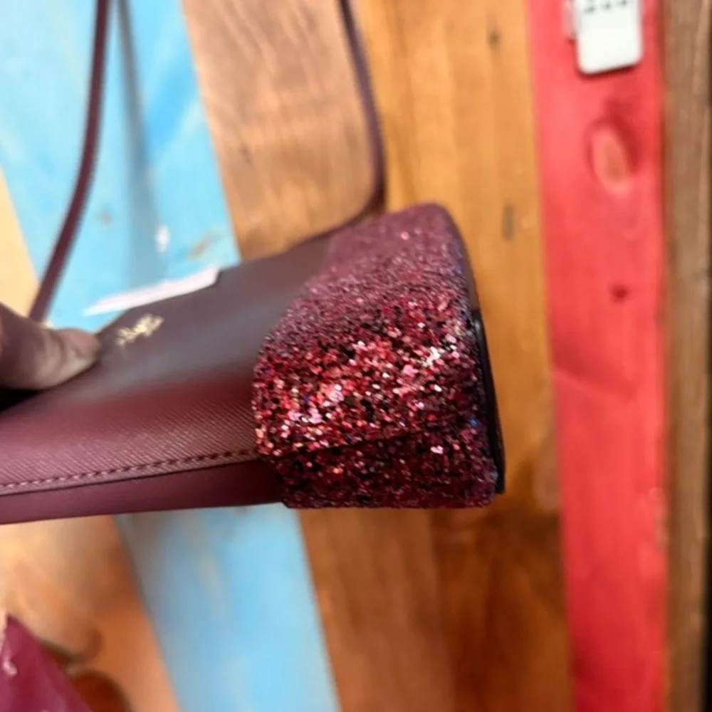 NWT Kate Spade Flash Glitter Crossbody Bag – Cherrywood / Pink Glitter​ NEW